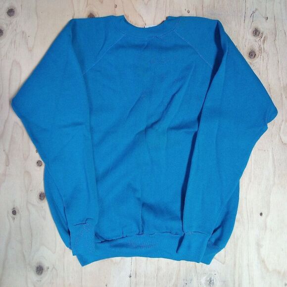 Deadstock Vintage I.C.U. Blank Crewneck Sweatshirt Blue - Picture 5 of 5